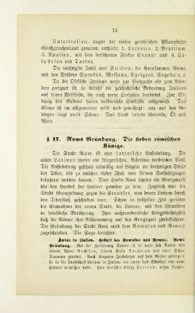§ 17. Roms Gründung. Die sieben römischen Könige