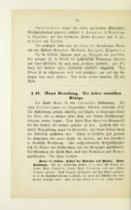 § 17. Roms Gründung. Die sieben römischen Könige
