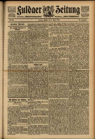 Erste Ausgabe vom Freitag, den 08. Juni 1906.