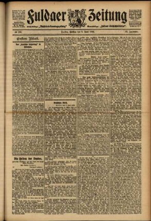 Erste Ausgabe vom Freitag, den 08. Juni 1906.