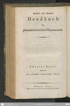 2: enthaltend den physiko-chemischen Theil