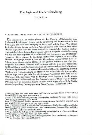 137-144 Theologie und Friedensforschung