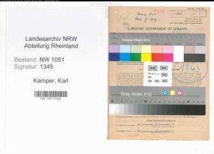 Entnazifizierung Karl Kamper , geb. 24.12.1899 (Bankangestellter)