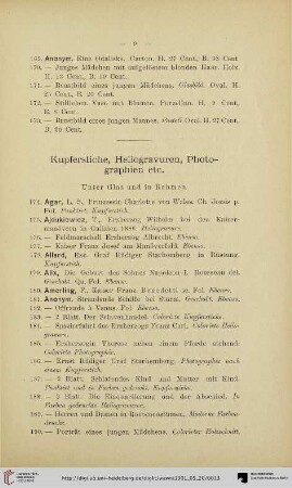 Kupferstiche, Heliogravuren, Photographien etc. (Nr. 174-281)