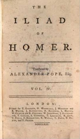 The Iliad, 4 (1763)
