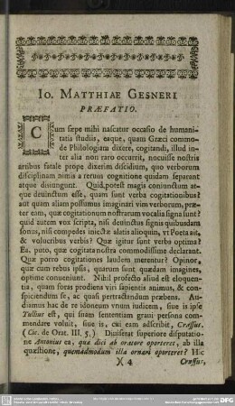 Jo. Matthiae Gesneri Praefatio