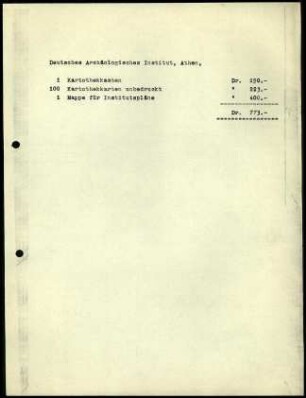 Liste; Ausgaben Bürobedarf/ Drucksachen