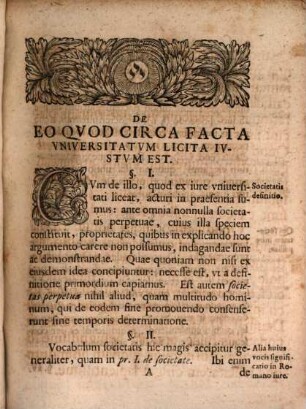Dissertatio Inavgvralis Ivridica De Eo Qvod Circa Facta Vniversitatvm Licita Ivstvm Est