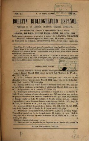 Boletín bibliográfico español. 9. 1868