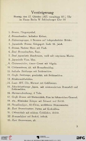 Versteigerung (Nr. 1-256)