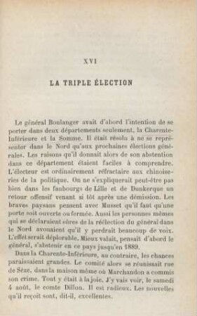 XVI. La triple élection