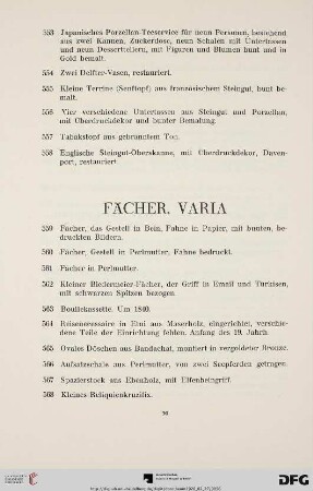 Fächer, Varia (Nr. 559-572)
