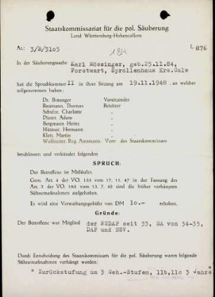 Mössinger, Karl