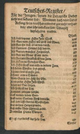 Teutsches Register