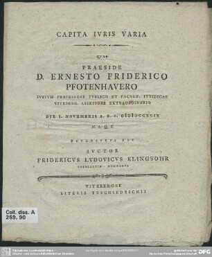 Capita Iuris Varia