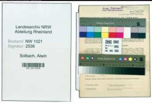 Entnazifizierung Alwin Solbach , geb. 26.07.1906 (Bauunternehmer)
