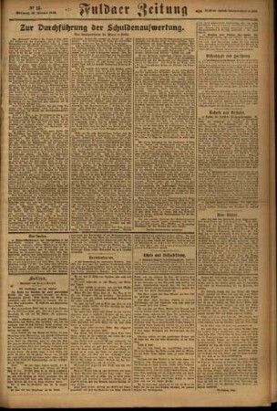Zweite Ausgabe vom Mittwoch, den 16. Januar 1924.