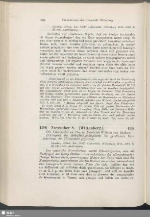 496. 1596, November 8. [Wittenberg]