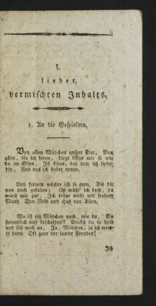 I. Lieder, vermischten Inhalts