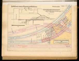 Gabelung zweier U-Bahnen Monatskonkurrenz Mai 1901: Lageplan 1:750, Querschnitt 1:100; Maßstabsleiste