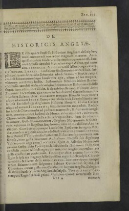 De Historicis Angliae.