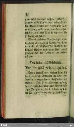 Der siebende Abschnitt. Von den geschwollenen Hoden