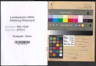 Entnazifizierung Hans Kuepper , geb. 03.01.1913 (Geschaeftsfuehrer)