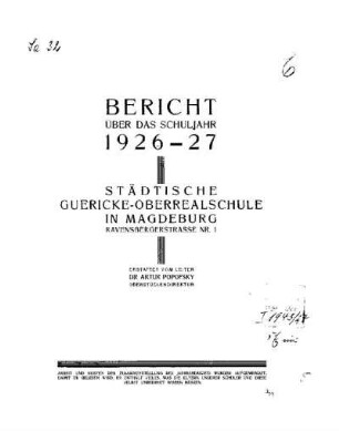 1926/27: Bericht ... - 1926/27