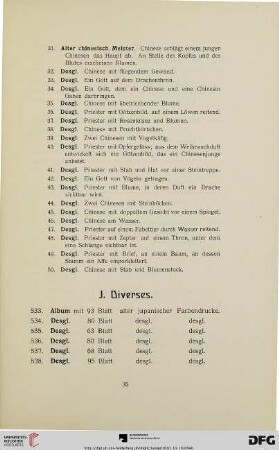Diverses (Nr. 533-551)