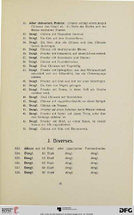Diverses (Nr. 533-551)