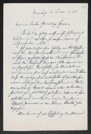 Brief von Siegmund Feldmann an Margarete Hauptmann