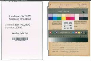 Entnazifizierung Martha Walter , geb. 11.03.1921 (Kuechenhilfe)