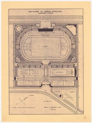 Stadion: Grundriss 1:500