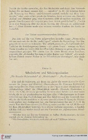 2: Schulreform und Schulorganisation : "Die Kasseler Reformschule" als "Modellschule"- "Ein Gesamtschulsystem"