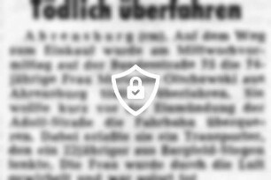 Tödlich überfahren