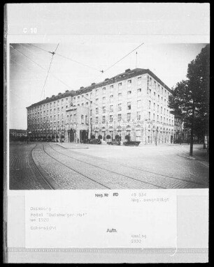 Duisburg, Hotel Duisburger Hof : Duisburg. Hotel "Duisburger Hof". Eckansicht