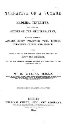 Narrative of a voyage to Madeira, Teneriffe, and along the shores of the Mediterranean