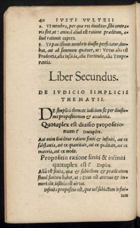 Liber Secundus. De Iudicio Simplicis Thematis.