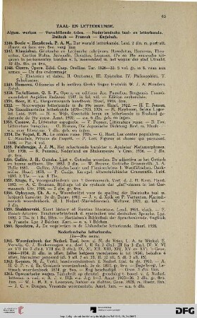 Taal- en Letterkunde: Algem. Werken – Verschillende talen – Nederlandsche taal- en letterkunde – Duitsch – Fransch – Engelsch (Nr. 1346-1682)