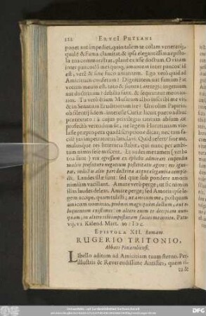 Epistola XII. Romam. Rugerio Tritonio, Abbati Pinaroliensi.