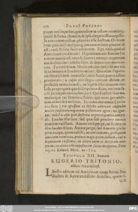 Epistola XII. Romam. Rugerio Tritonio, Abbati Pinaroliensi.