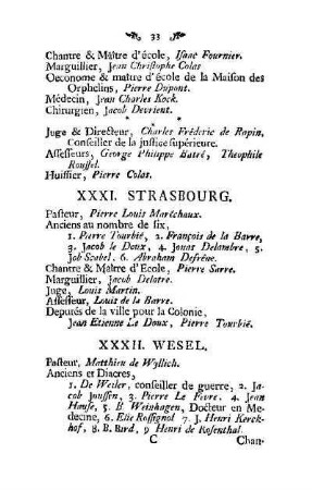 XXXI. Strasbourg
