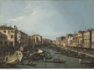 Der Canal Grande gegen die Ca' Foscari nach Südwesten vom Ponte di Rialto aus