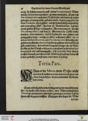 Tertia pars