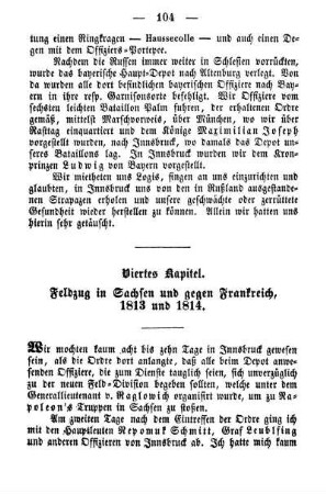 Viertes Kapitel. Feldzug in Sachsen und gegen Frankreich, 1813 und 1814