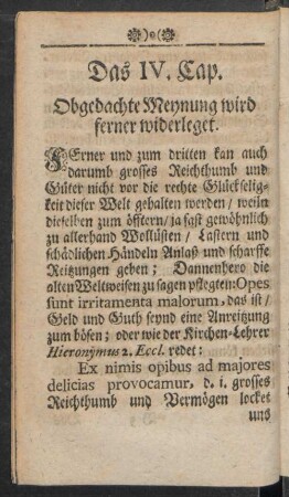 Das IV. Cap. Obgedachte Meynung wird ferner widerleget