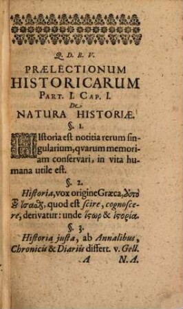 Liber memorialis praelectionum historicarum