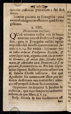 260-262, § VIII. De extrema unctione. Quod extrema unctio ...