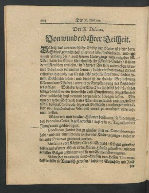 Der X. Discurs. Von wunderbahrer Geilheit.