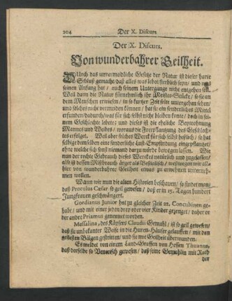 Der X. Discurs. Von wunderbahrer Geilheit.